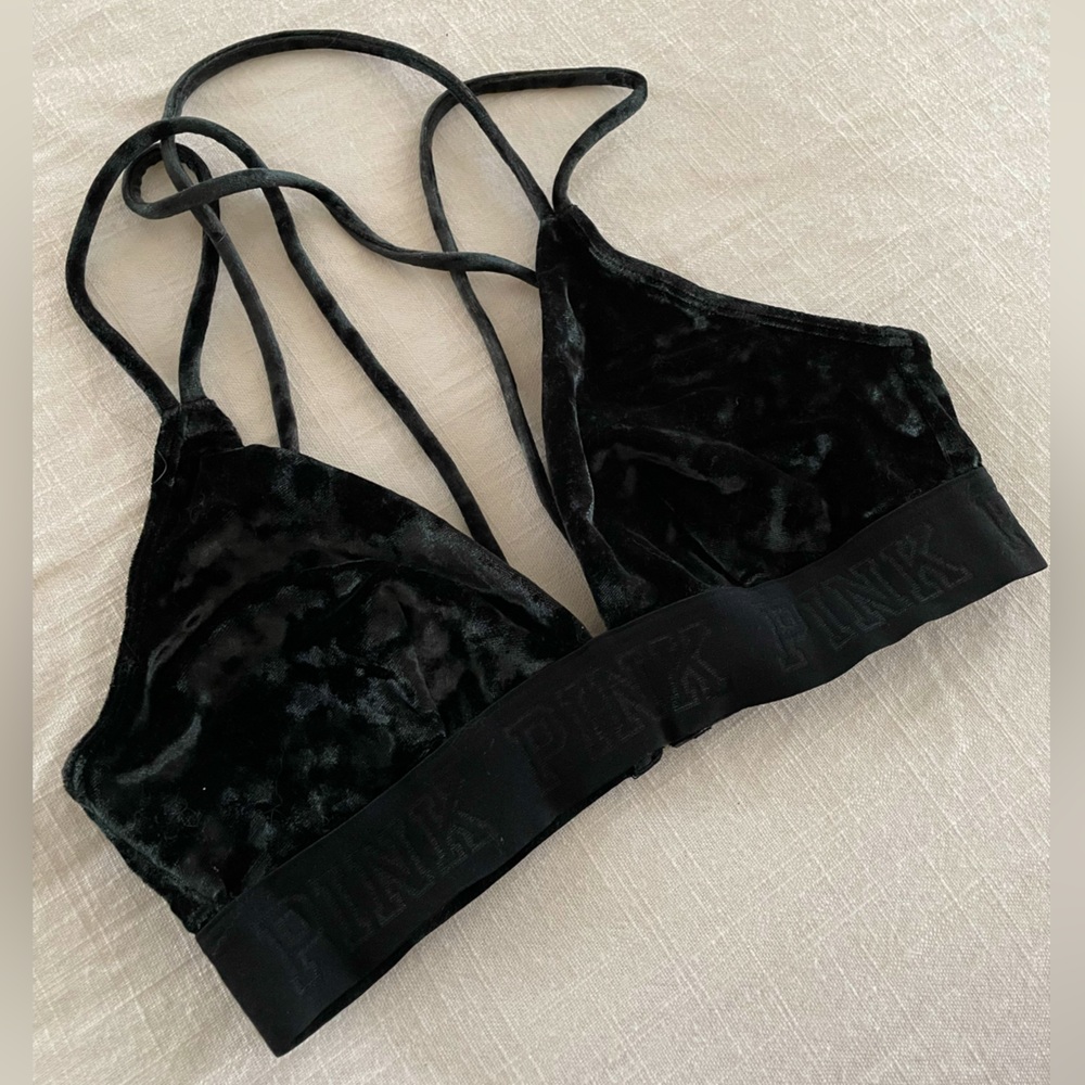 Velvet Strappy Back PINK Bralette